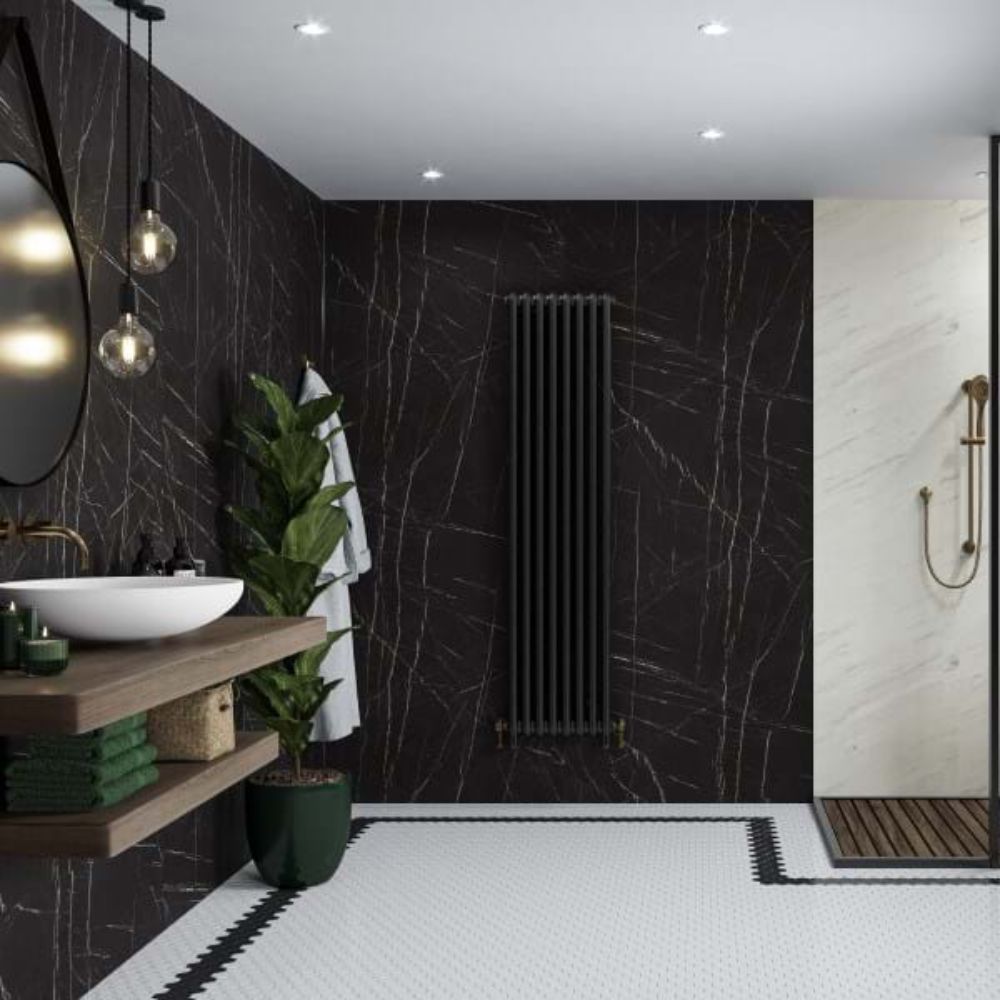 Black Pietra Marble Linda Barker Multipanel Wall Panel