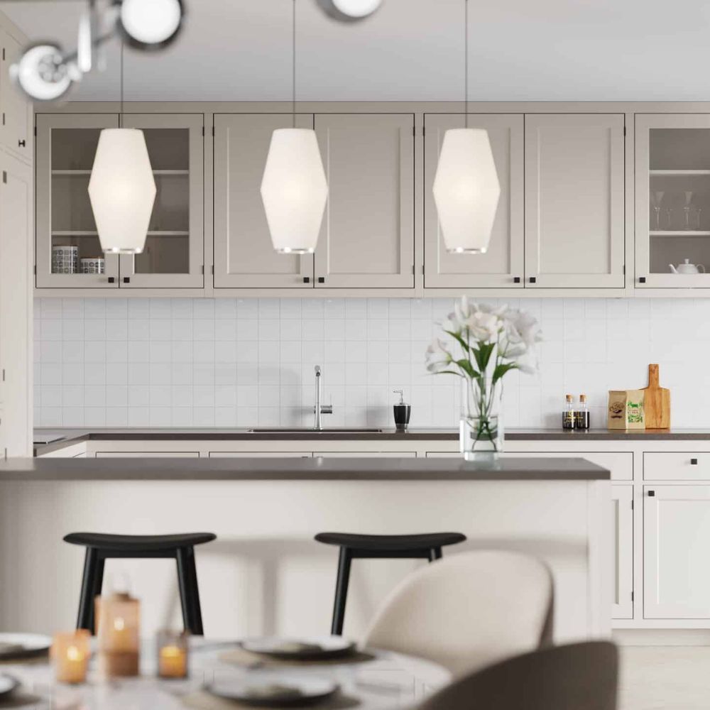 Denver White 10cm x 10cm Fibo Kitchen Splashback Panel