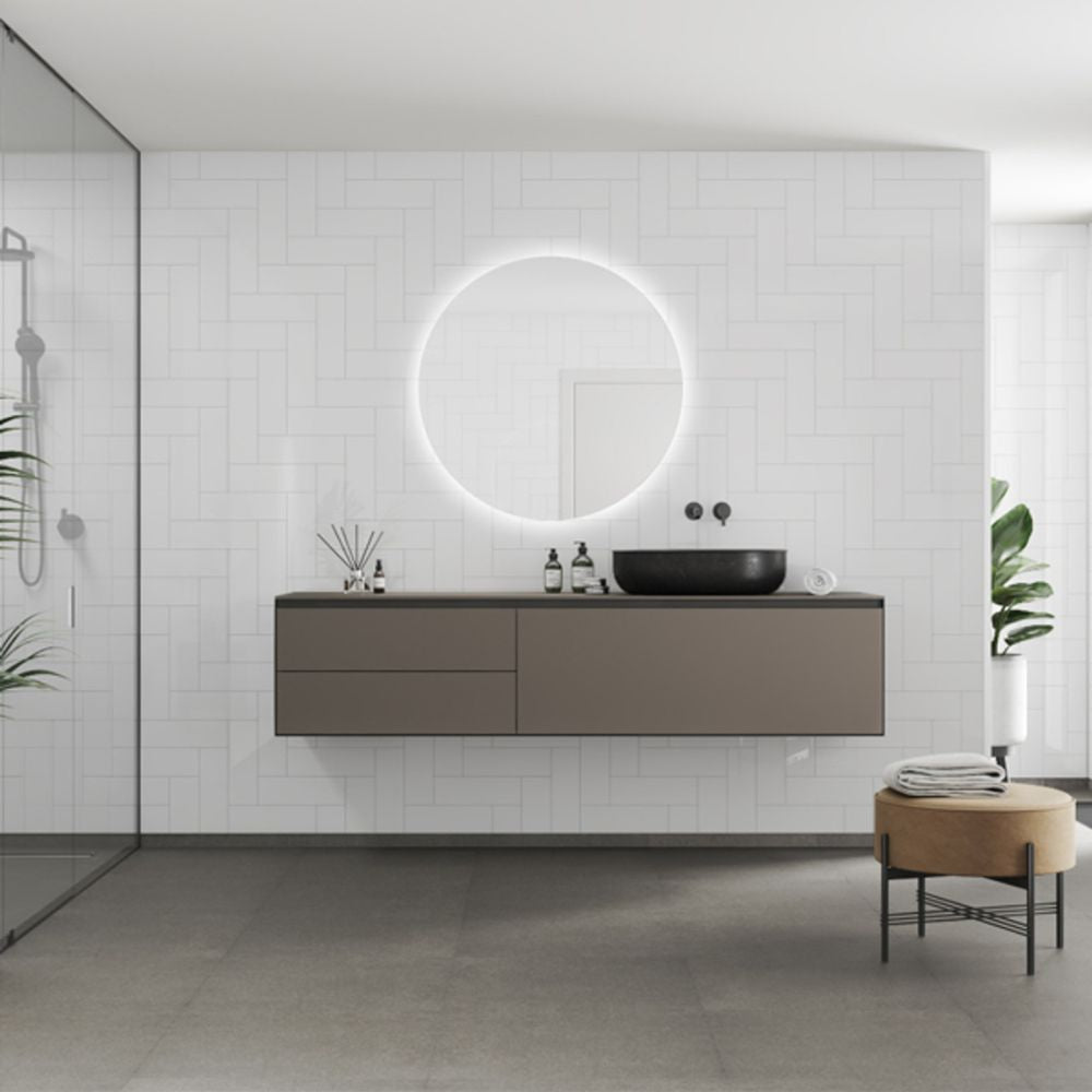 Fibo Urban Denver White Straight Herringbone Wall Panel