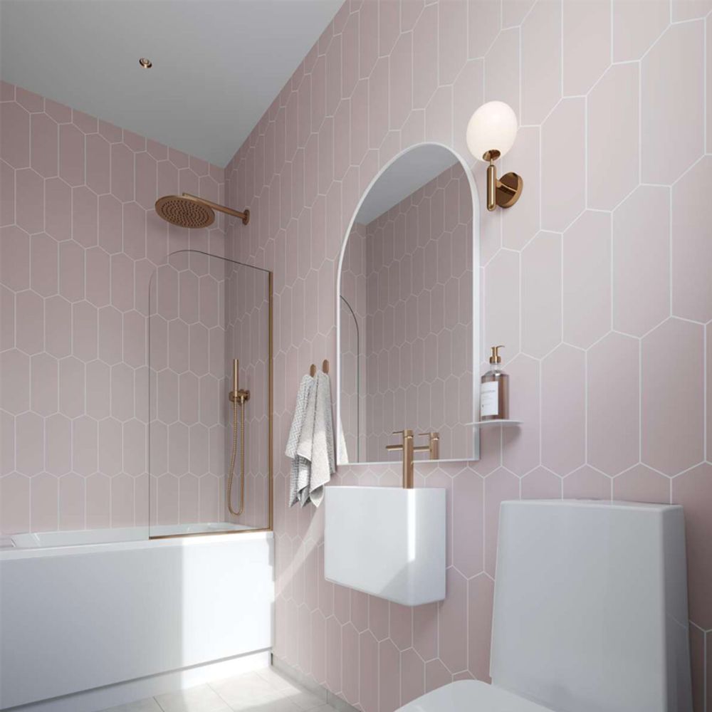Fibo Urban Dusky Pink Elongated Hexagon Wall Panel