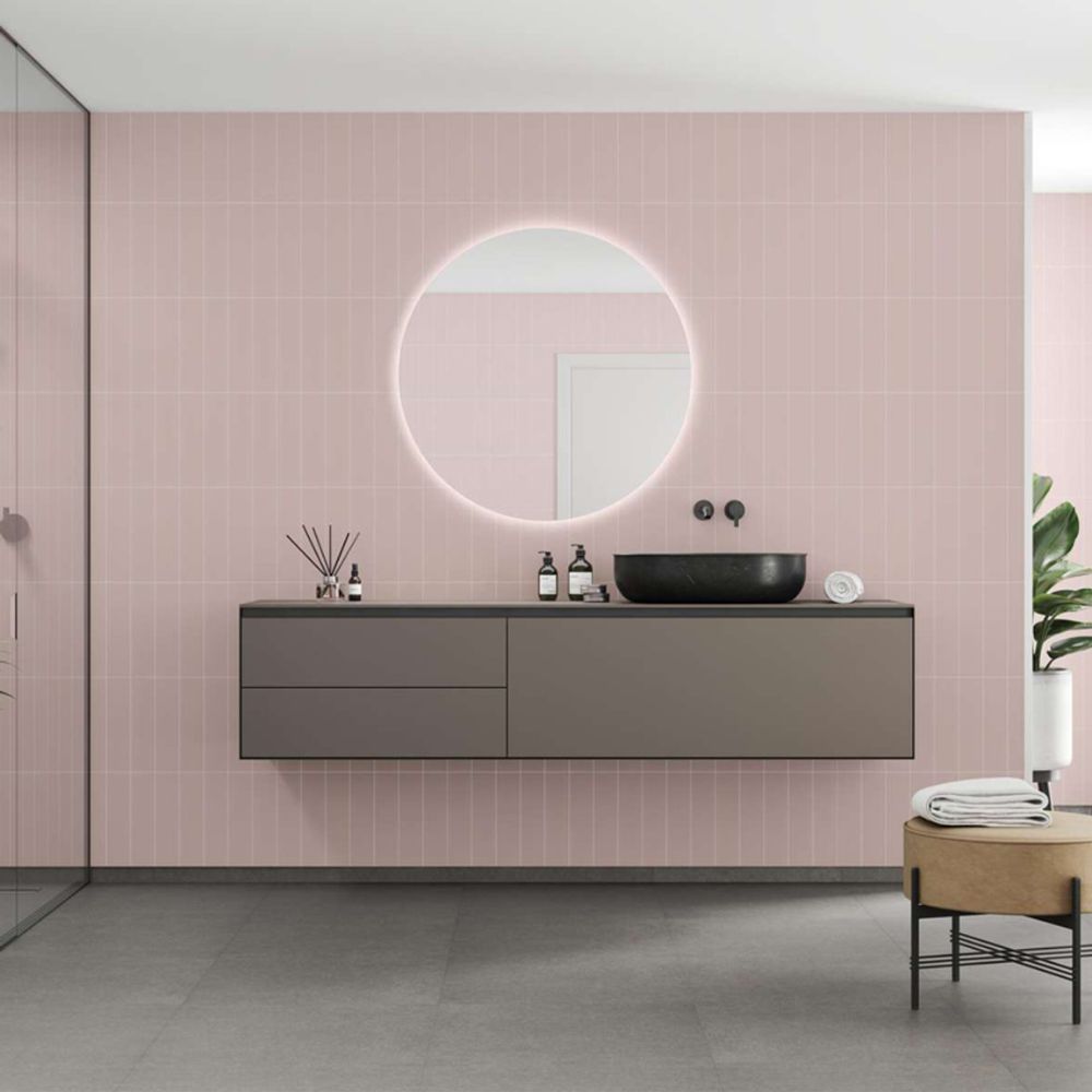 Fibo Urban Dusky Pink Stacked Subway Wall Panel