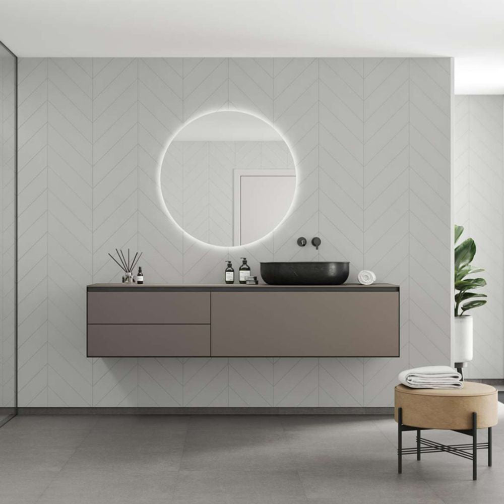 Fibo Urban Grey Cement Chevron Wall Panel