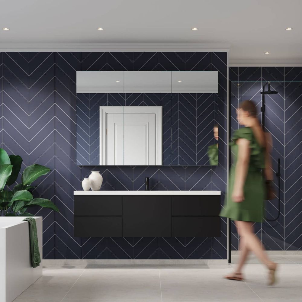 Fibo Urban Smokey Blue Chevron Wall Panel