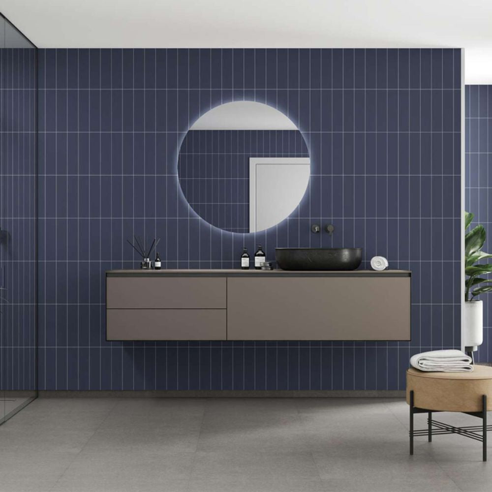 Fibo Urban Smokey Blue Stacked Subway Wall Panel