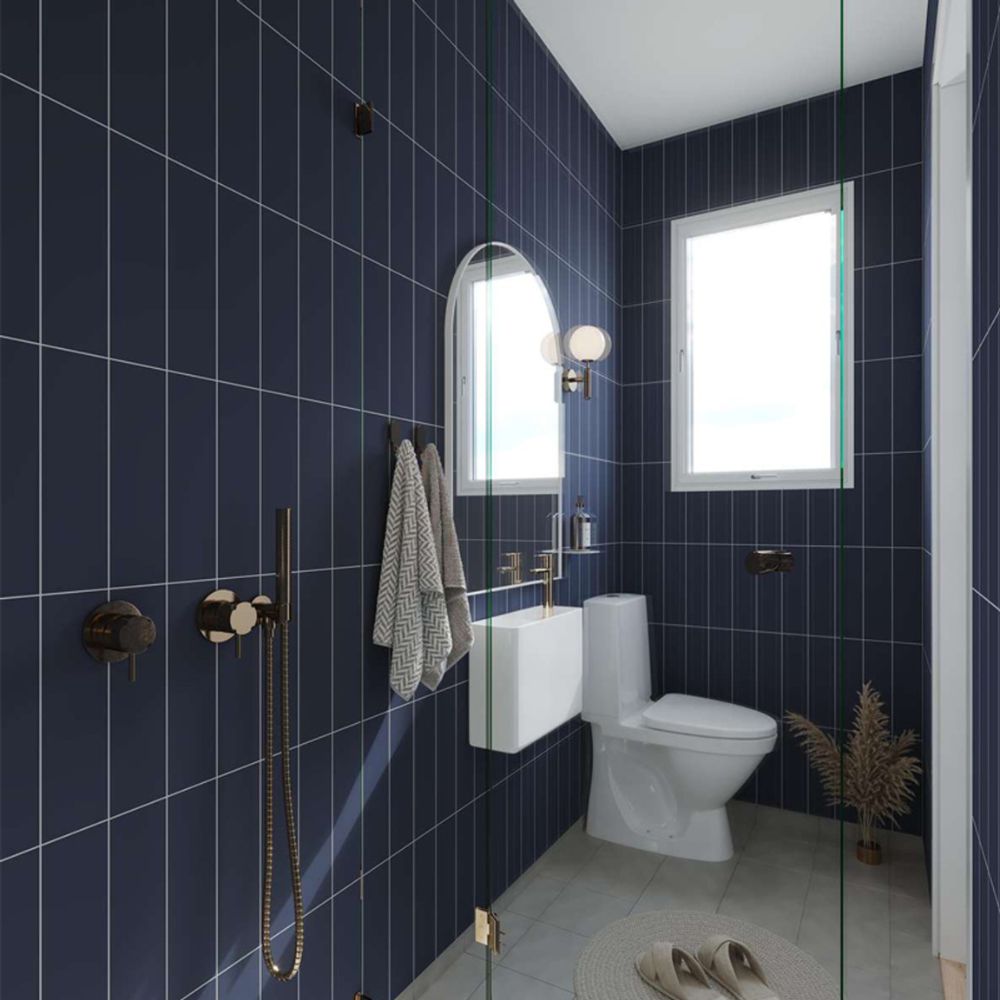 Fibo Urban Smokey Blue Stacked Subway Wall Panel
