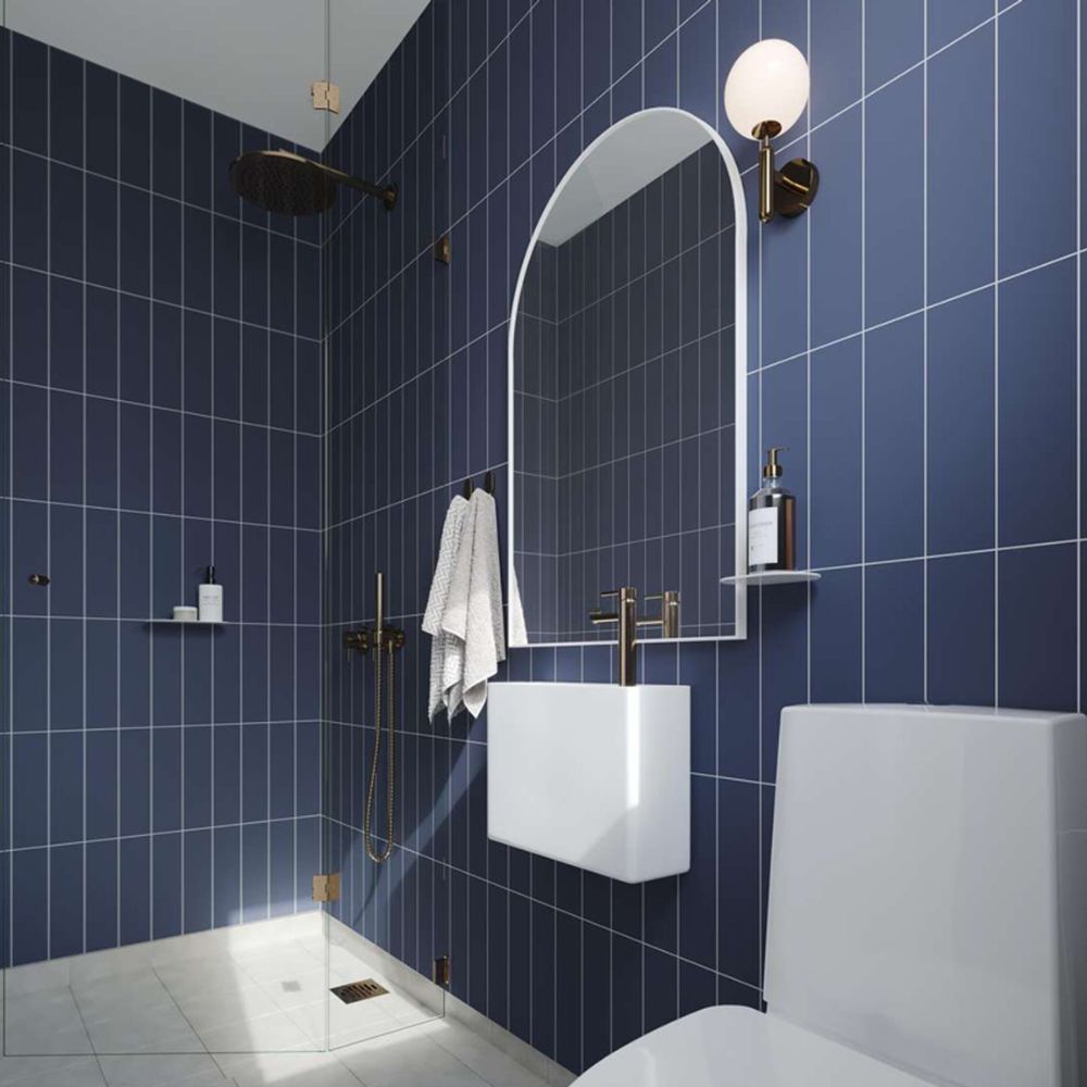 Fibo Urban Smokey Blue Stacked Subway Wall Panel