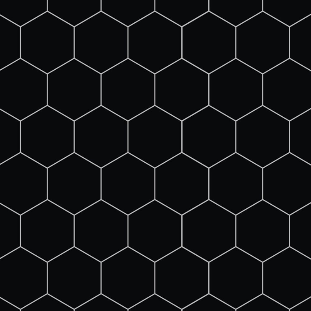 Fibo Urban Black Silk Hexagonal Wall Panel