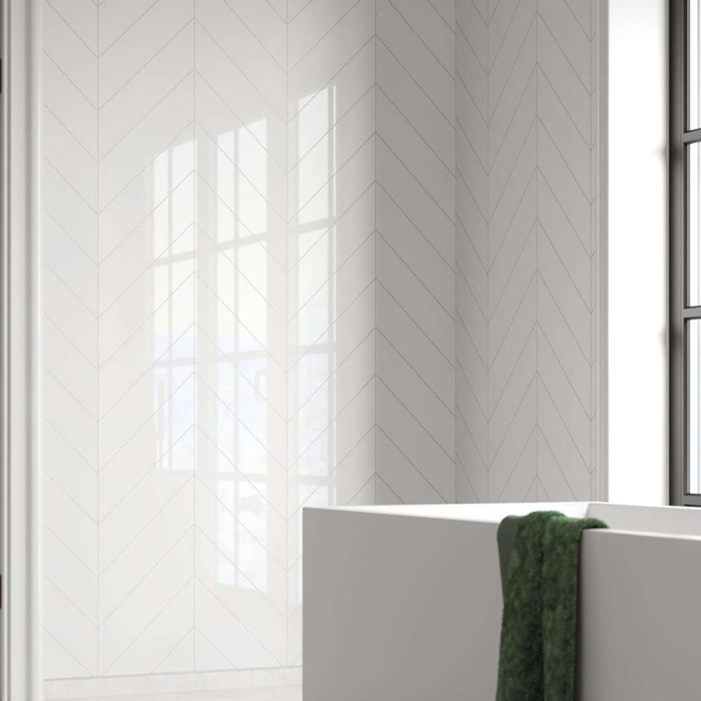 Fibo Urban Denver White Chevron Wall Panel