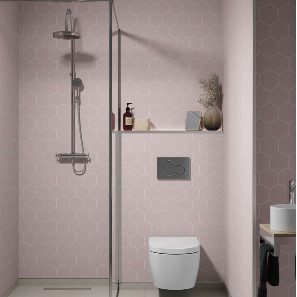 Fibo Urban Dusky Pink Hexagonal Wall Panel