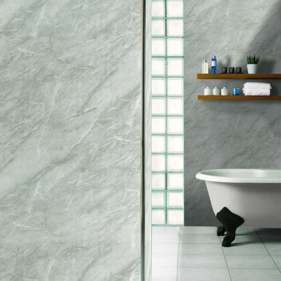 Matt Grey Concrete Bathroom PVC Cladding Shower Wet Wall Panels 1m X 2.4m, Pack Of 3 - View #7
