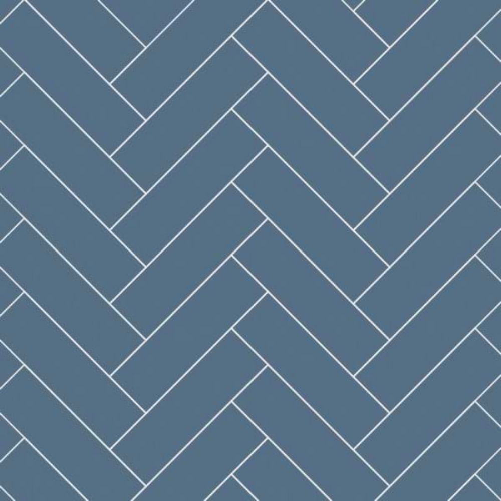 Misty Blue Herringbone Tile Multipanel Wall Panel