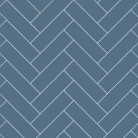 Thumbnail for Misty Blue Herringbone Tile Multipanel Wall Panel